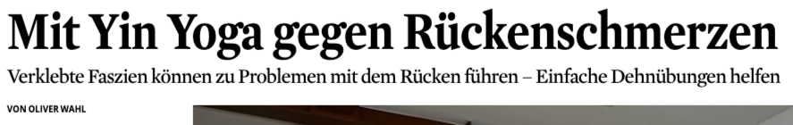 Kölner Stadtanzeiger berichtet über uns: Yin Yoga gegen Rückenschmerzen